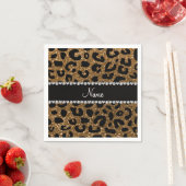Individuelle Name Gold Glitzer Cheetah Prince Serviette (Beispiel)