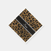 Individuelle Name Gold Glitzer Cheetah Prince Serviette (Ecke)