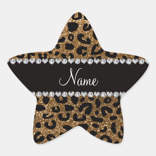 Individuelle Name Gold Glitzer Cheetah Prince Stern-Aufkleber (Vorderseite)