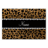 Individuelle Name Gold Glitzer Cheetah Prince Tischnummer (Rückseite)
