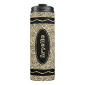 Individuelle Name Gold Glitzer Crayon Thermal Tumb Thermosbecher (Vorderseite)