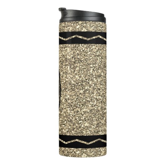 Individuelle Name Gold Glitzer Crayon Thermal Tumb Thermosbecher (Nach rechts gedreht)