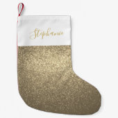 Individuelle Name Gold Glitzer Kleiner Strumpf Kleiner Weihnachtsstrumpf (Vorderseite)