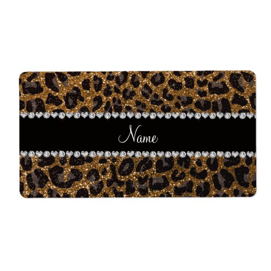 Individuelle Name Gold Glitzer Leopard (Vorne)