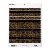 Individuelle Name Gold Glitzer Leopard (Vorne)