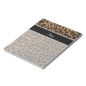 Individuelle Name Gold Glitzer Leopard Notizblock (Rotiert)