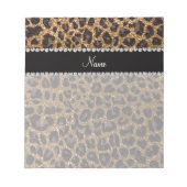 Individuelle Name Gold Glitzer Leopard Notizblock (Vorderseite)