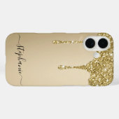 Individuelle Name Gold Glitzer Tropfen Case-Mate iPhone Hülle (Rückseite (Horizontal))