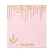 Individuelle Name Gold Glitzer Tropfens Stars Einh Notizblock (Vorderseite)