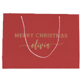 Individuelle Name Gold Große Geschenktasche Große Geschenktüte (Rückseite)