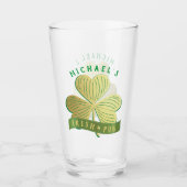 Individuelle Name Gold Kleeblatt St Patrick's Day Glas (Vorderseite)