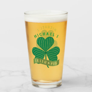 Individuelle Name Gold Kleeblatt St Patrick's Day Glas