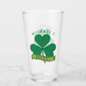 Individuelle Name Gold Kleeblatt St Patrick's Day Glas (Vorderseite)