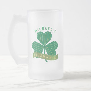 Individuelle Name Gold Kleeblatt St Patrick's Day Mattglas Bierglas