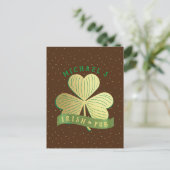Individuelle Name Gold Kleeblatt St Patrick's Day Postkarte (Stehend Vorderseite)