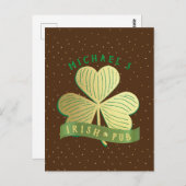 Individuelle Name Gold Kleeblatt St Patrick's Day Postkarte (Vorne/Hinten)
