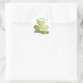Individuelle Name Gold Kleeblatt St Patrick's Day Runder Aufkleber (Tasche)
