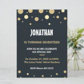 Individuelle Name Gold Moderne 50. Geburtstag Einladung (Stehend Vorderseite)