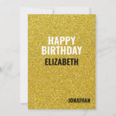 Individuelle Name Gold Moderne 50. Geburtstag Karte (Rückseite)