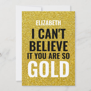 Individuelle Name Gold Moderne 50. Geburtstag Karte