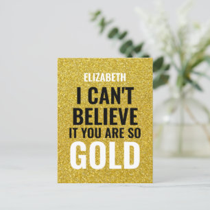Individuelle Name Gold Moderne 50. Geburtstag Postkarte