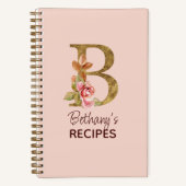 Individuelle Name Gold Rosa Rosen Rose Letter B Re Notizblock (Vorderseite)