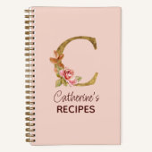 Individuelle Name Gold Rosa Rosen Rose Letter C Re Notizblock (Vorderseite)