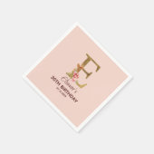 Individuelle Name Gold Rosa Roses Letter E Serviette (Ecke)