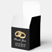 Individuelle Name Gold Wedding Rings Black Geschenkschachtel (Geöffnet)