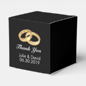 Individuelle Name Gold Wedding Rings Black Geschenkschachtel (Rückseite)