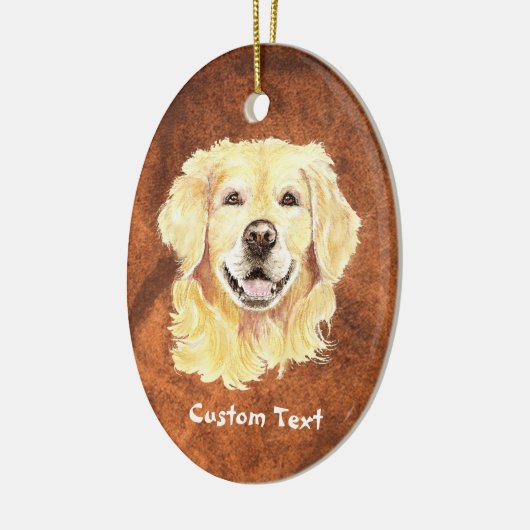 Individuelle Name, Golden Retriever Dog für Monogr Keramik Ornament (Links)
