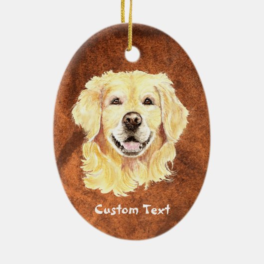 Individuelle Name, Golden Retriever Dog für Monogr Keramik Ornament (Hinten)
