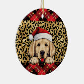 Individuelle Name Golden Retriever Hund Weihnachts Keramik Ornament (Rechts)