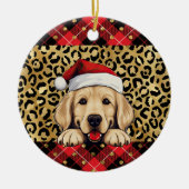 Individuelle Name Golden Retriever Hund Weihnachts Keramik Ornament (Vorne)