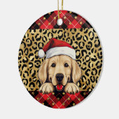 Individuelle Name Golden Retriever Hund Weihnachts Keramik Ornament (Links)