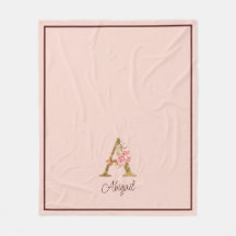 Individuelle Name Goldfolie Rosa Rose Buchstabe A