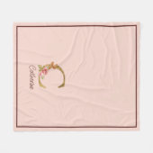 Individuelle Name Goldfolie Rosa Rose Letter C Fleecedecke (Vorderseite (Horizontal))