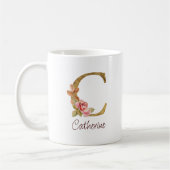 Individuelle Name Goldfolie Rosa Rose Letter C Kaffeetasse (Links)