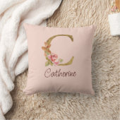 Individuelle Name Goldfolie Rosa Rose Letter C Kissen (Decke)