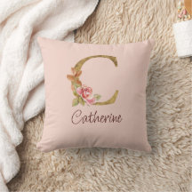 Individuelle Name Goldfolie Rosa Rose Letter C
