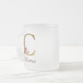 Individuelle Name Goldfolie Rosa Rose Letter C Mattglastasse (Vorderseite Links)