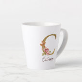 Individuelle Name Goldfolie Rosa Rose Letter C Milchtasse (Rechte Ecke)