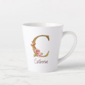 Individuelle Name Goldfolie Rosa Rose Letter C Milchtasse (Rechts)