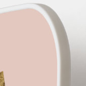 Individuelle Name Goldfolie Rosa Rose Letter C Pickleball Schläger (Linke Seite)