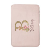 Individuelle Name Goldfolie Rosa Rosen Buchstabe B Badematte (Vorderseite Vertikal)