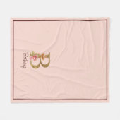 Individuelle Name Goldfolie Rosa Rosen Buchstabe B Fleecedecke (Vorderseite (Horizontal))