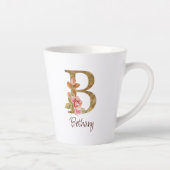 Individuelle Name Goldfolie Rosa Rosen Buchstabe B Milchtasse (Rechts)