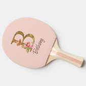 Individuelle Name Goldfolie Rosa Rosen Buchstabe B Tischtennis Schläger (Seitenansicht)