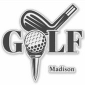 Individuelle Name Golf Aufkleber (Vorderseite)