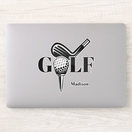 Individuelle Name Golf Aufkleber (Computer)